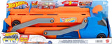 Hot Wheels City Speed Track Transporter with 1:64 Scale Vehicle Toys for Kids