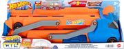 Hot Wheels City Speed Track Transporter with 1:64 Scale Vehicle Toys for Kids