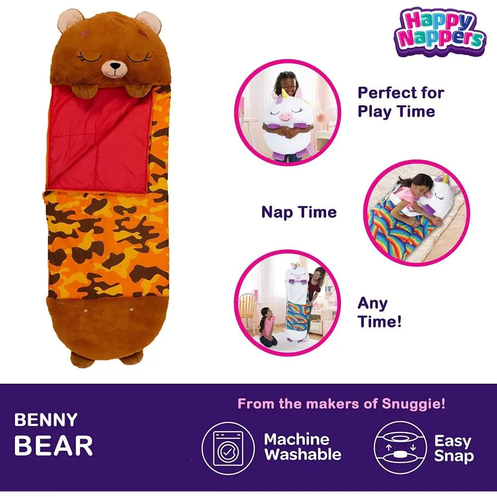 Happy Nappers Sleep Sacks Benny the Brown Bear Large- 30” x 66”