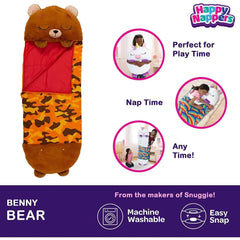 Happy Nappers Sleep Sacks Benny the Brown Bear Large- 30” x 66”