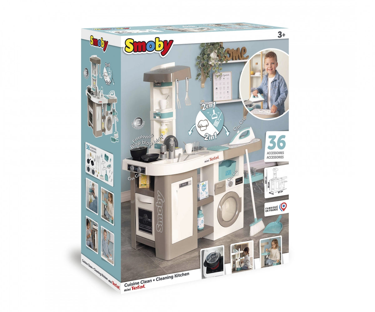 Smoby Tefal Studio Utility Kitchen 2-in-1 Cooking & Laundry Playset