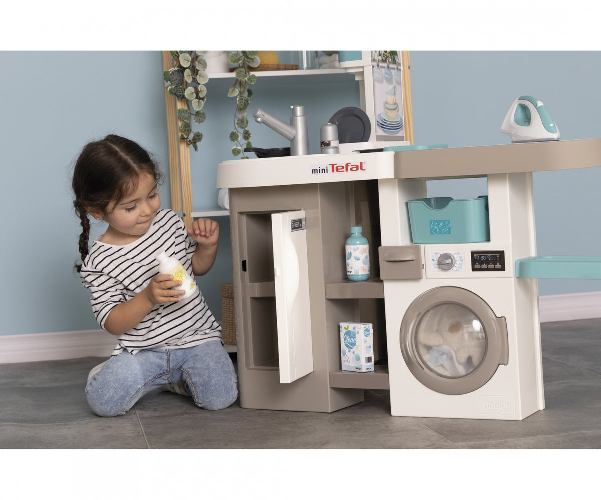 Smoby Tefal Studio Utility Kitchen 2-in-1 Cooking & Laundry Playset