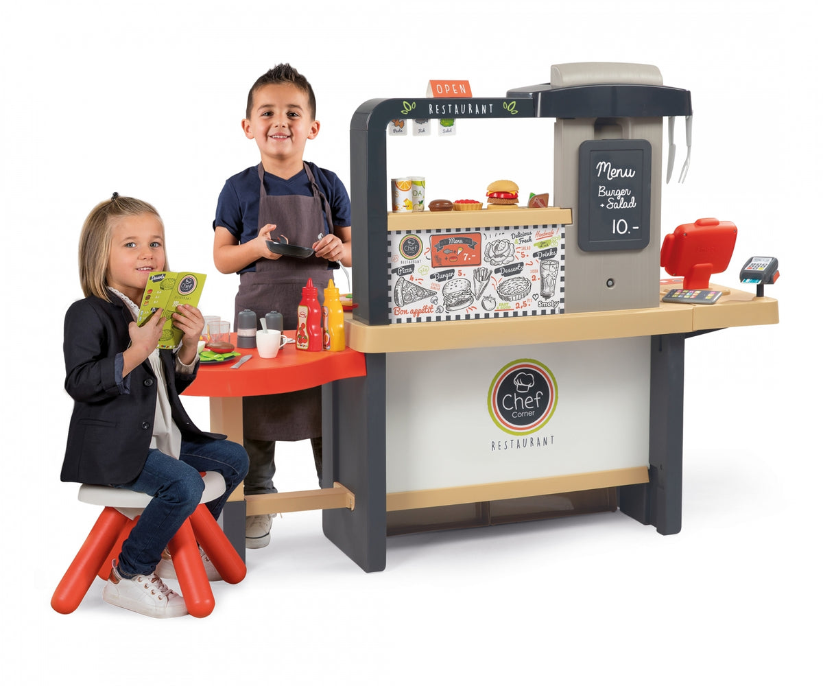 Smoby Evolutive Restaurant Playset 2-in-1 Chef & Dining Role Play Kitchen for Kids