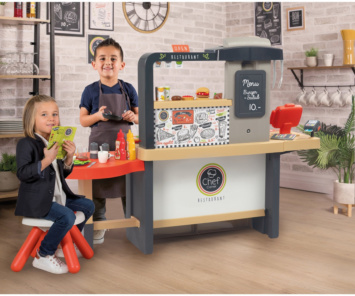 Smoby Evolutive Restaurant Playset 2-in-1 Chef & Dining Role Play Kitchen for Kids
