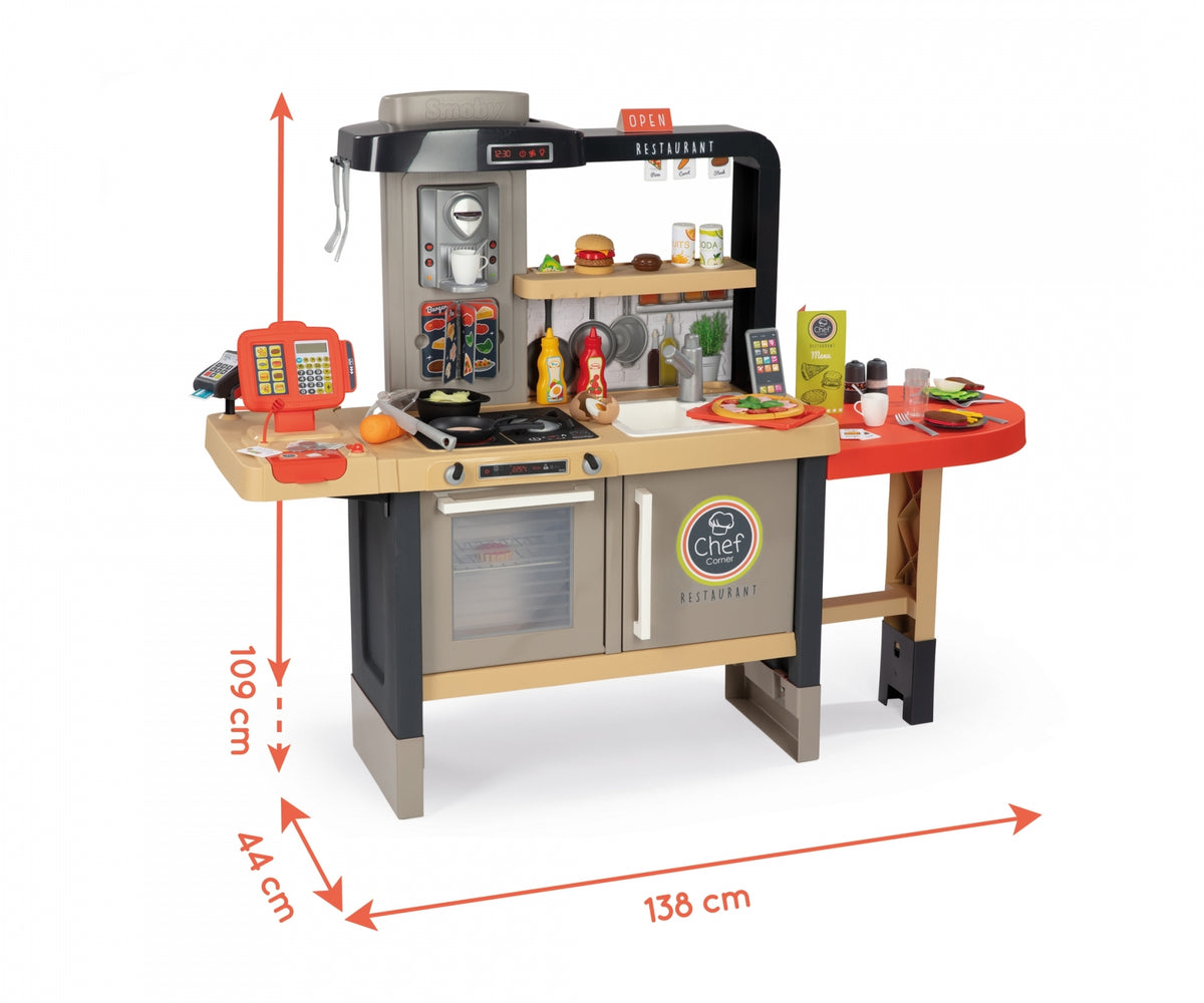 Smoby Evolutive Restaurant Playset 2-in-1 Chef & Dining Role Play Kitchen for Kids