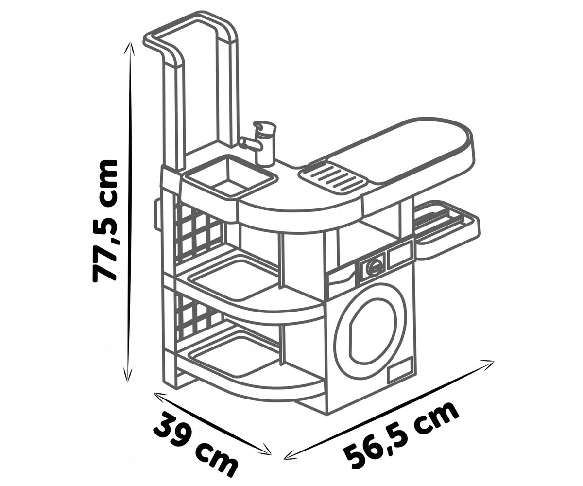 Smoby Rowenta Wash & Clean Laundry Room Playset 3-in-1 Kids Household Toy