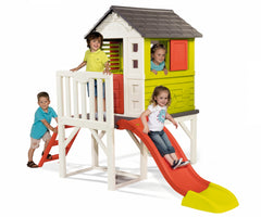 Smoby Elevated Playhouse with Slide and Veranda