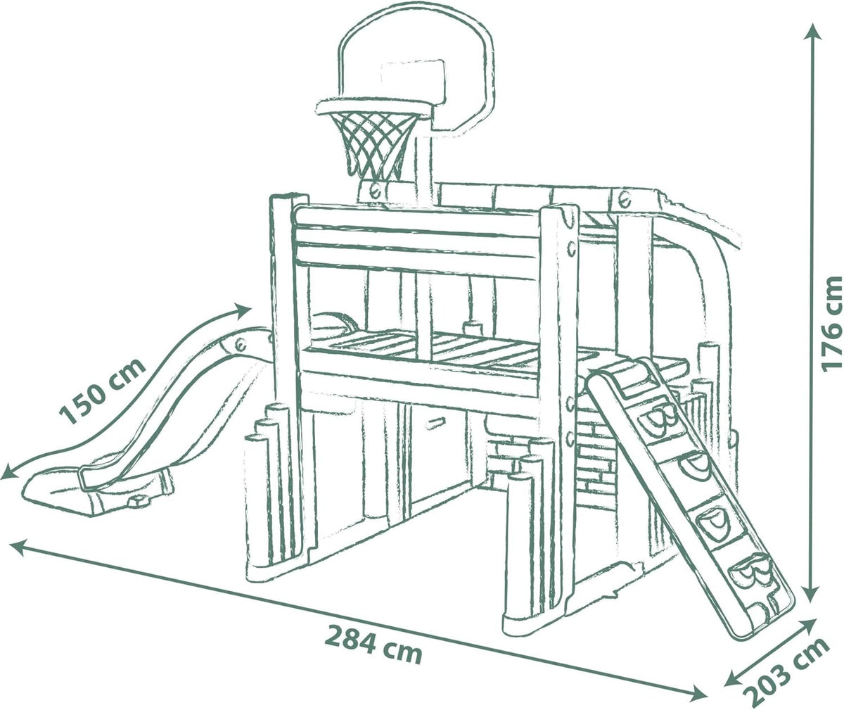 Smoby Fun Center Playset With Slide For Kids
