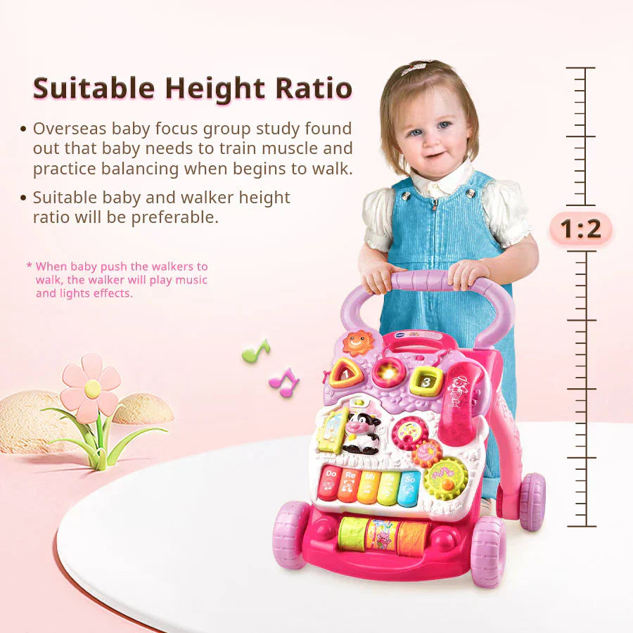 VTech Baby Walker Pink Interactive Learning Toy with Lights & Sounds