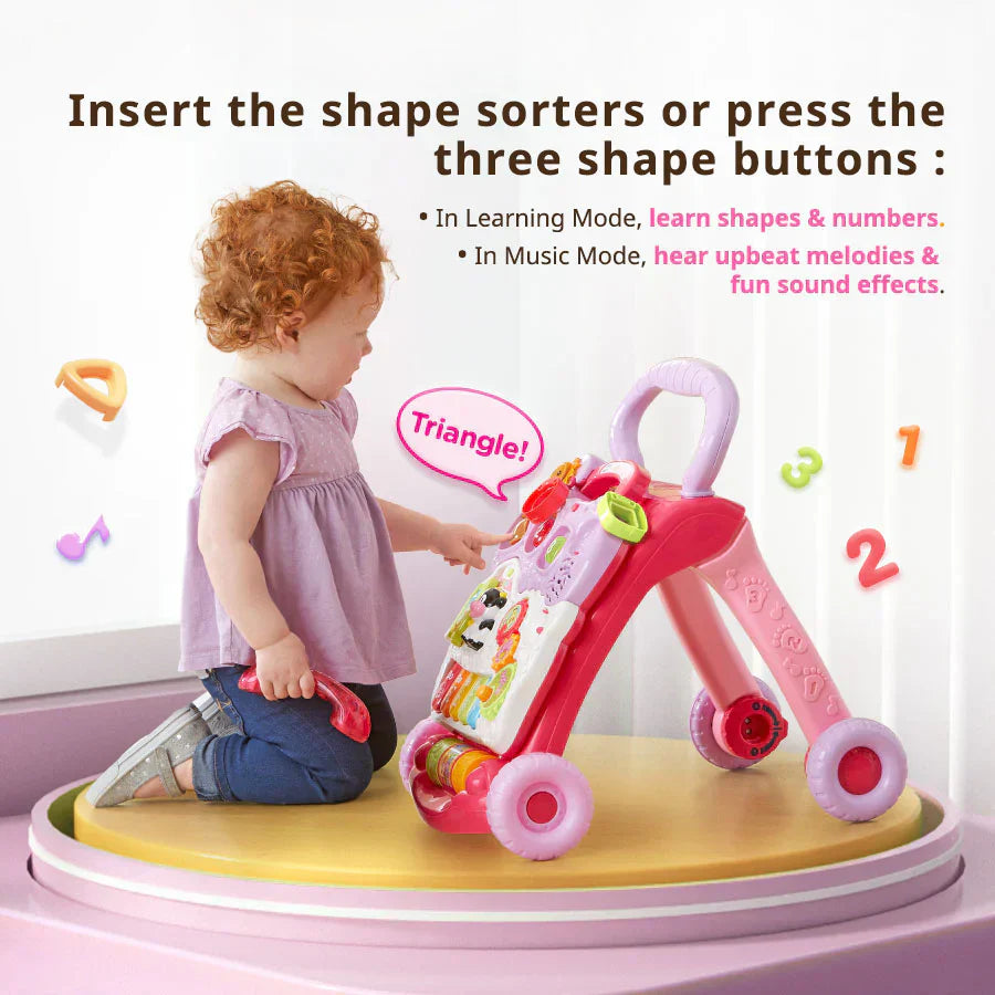 VTech Baby Walker Pink Interactive Learning Toy with Lights & Sounds
