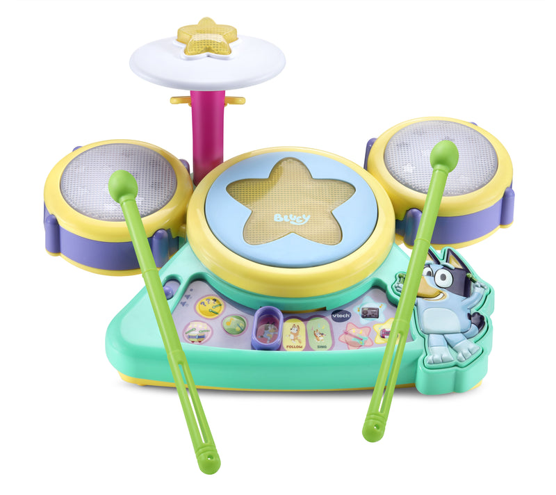VTech Bluey Hooray Drum Set Battery-Operated Musical Drum Toy for Kids