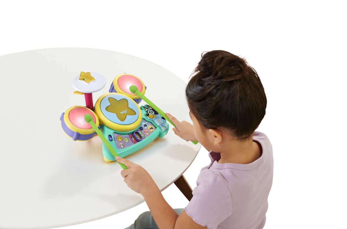 VTech Bluey Hooray Drum Set Battery-Operated Musical Drum Toy for Kids