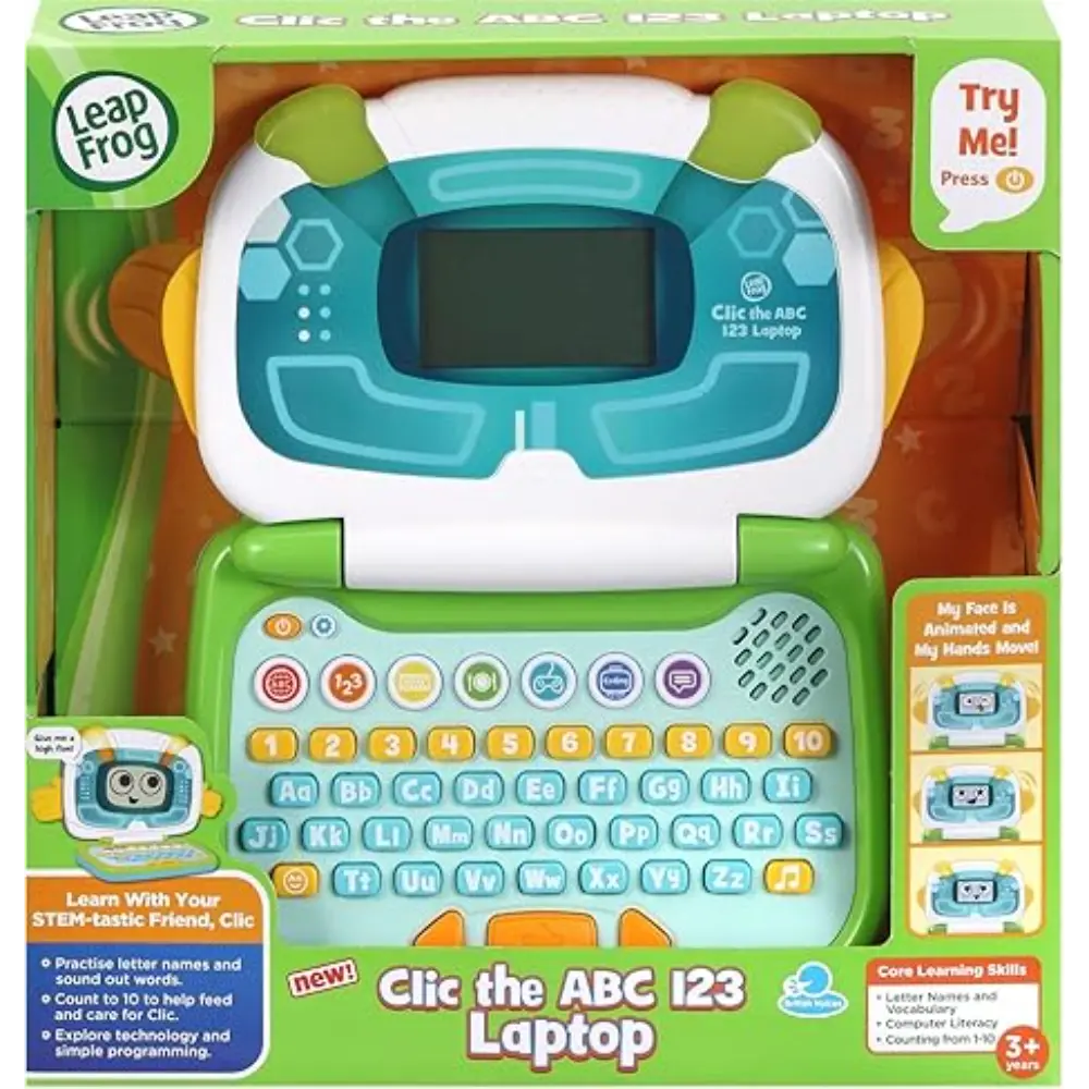 LeapFrog Clic The ABC & 123 Laptop Educational Toys for Baby