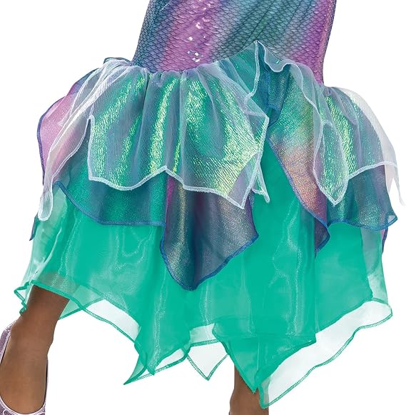 Disney Princess Ariel Classic Costume for Girls The Little Mermaid Fancy Dress Outfit, 10–12 Years