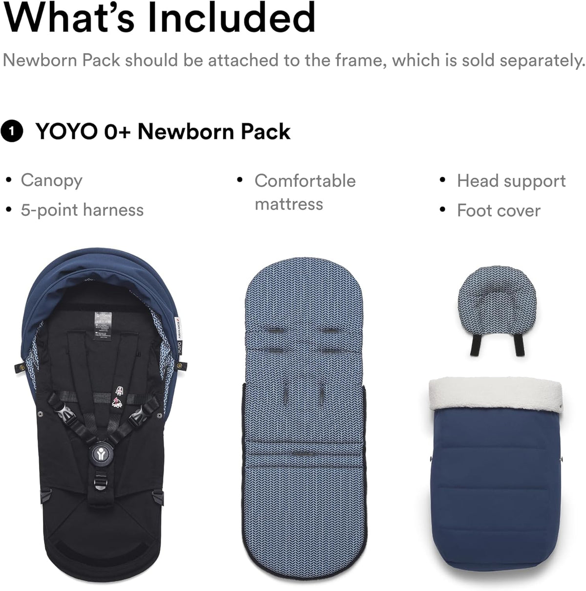 Stokke YOYO 0+ Newborn Pack - Air France Blue, Requires YOYO Stroller Frame (Sold Separately)
