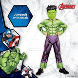 Marvel Avengers Hulk Classic Costume for Kids Superhero Fancy Dress Outfit, 5-6 Years