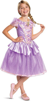 Disney Princess Rapunzel Classic Day Dress Costume for Girls Tangled Princess Fancy Dress Outfit, 4-6 Years
