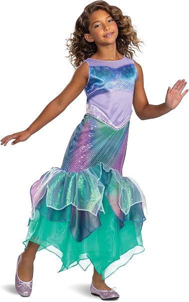 Disney Princess Ariel Classic Costume for Girls The Little Mermaid Fancy Dress Outfit, 4–6 Years