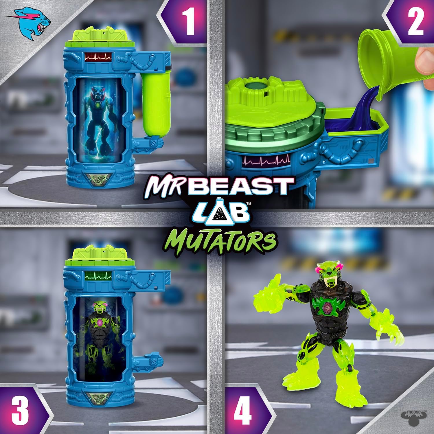 Mr Beast Lab Mutators Rock Panther Action Figures