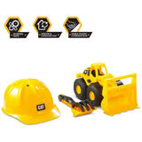CAT Tough Construction Fleet Toy Truck with Helmet & Sand Tools - Construction Playset for Kids