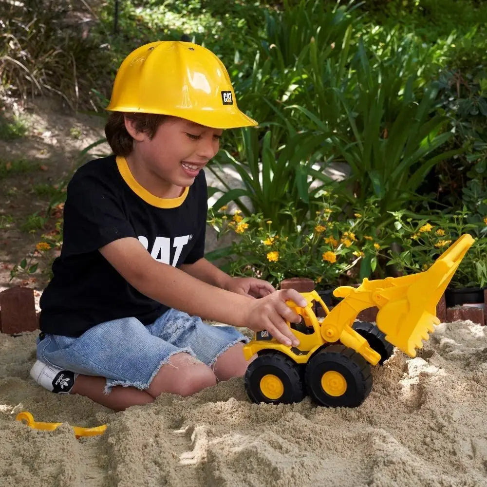 CAT Tough Construction Fleet Toy Truck with Helmet & Sand Tools - Construction Playset for Kids