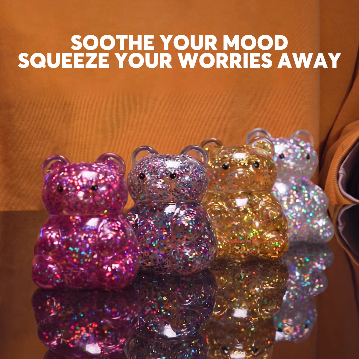 J'adore Squeezy Bear Sensory Squishy Toy Assorted Colours (1 Piece, Random Selection)
