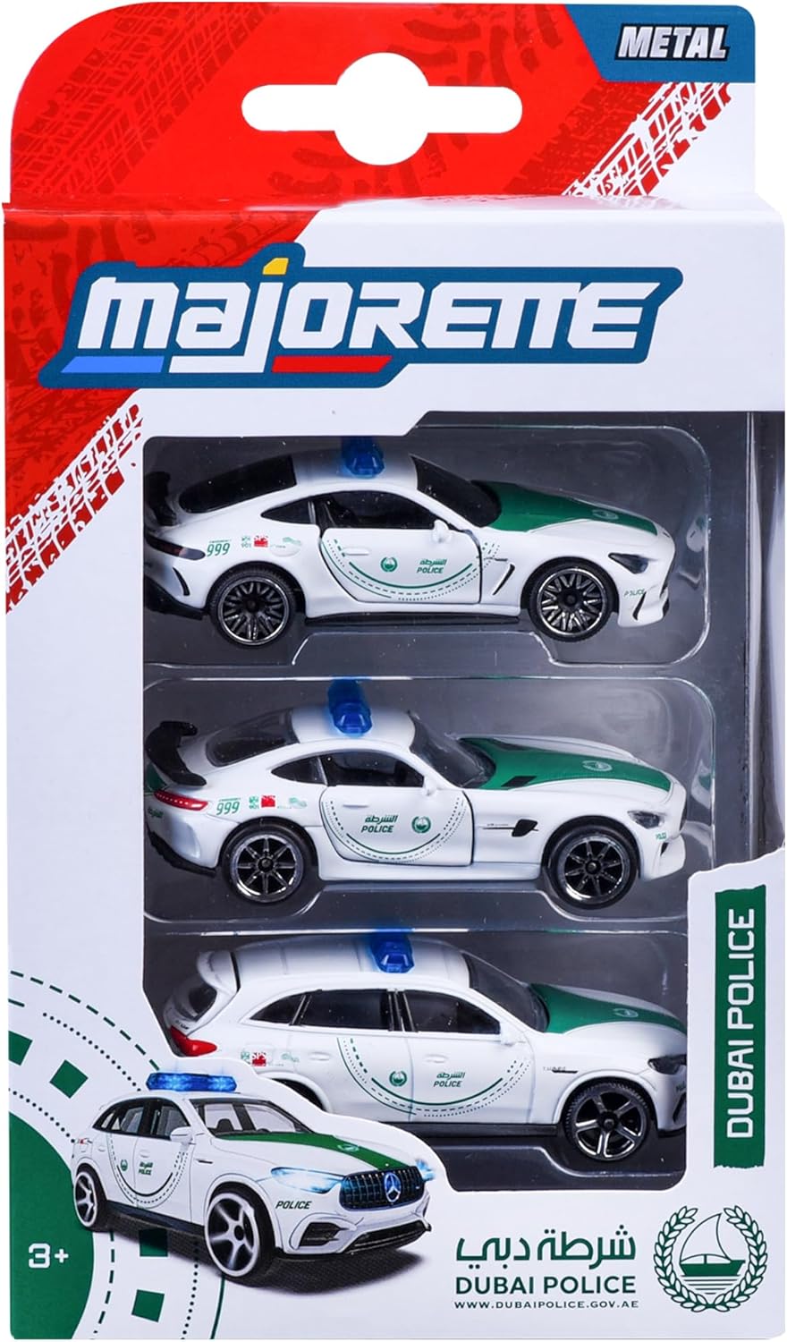 Majorette Dubai Police Die-cast Mercdes 3 Pack 1:64