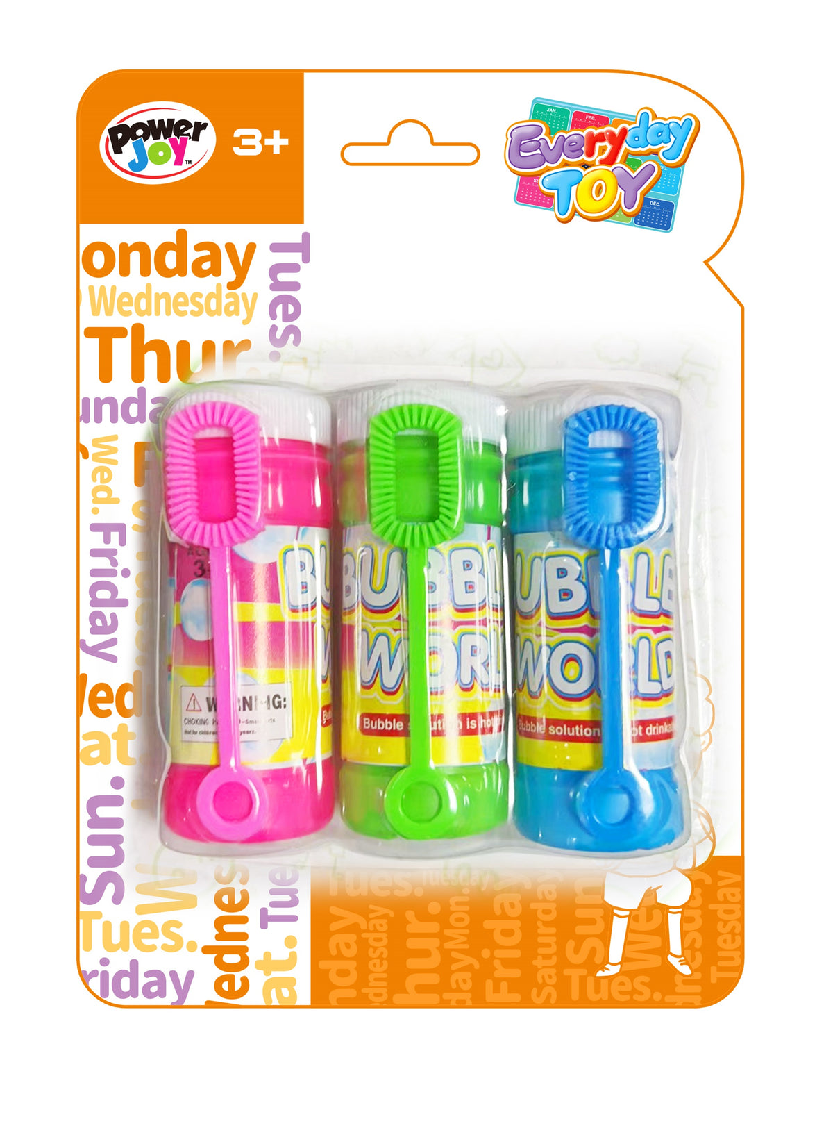 Power Joy Everyday Bubble 3-Piece Set for Kids - Outdoor Bubble Play Toy
