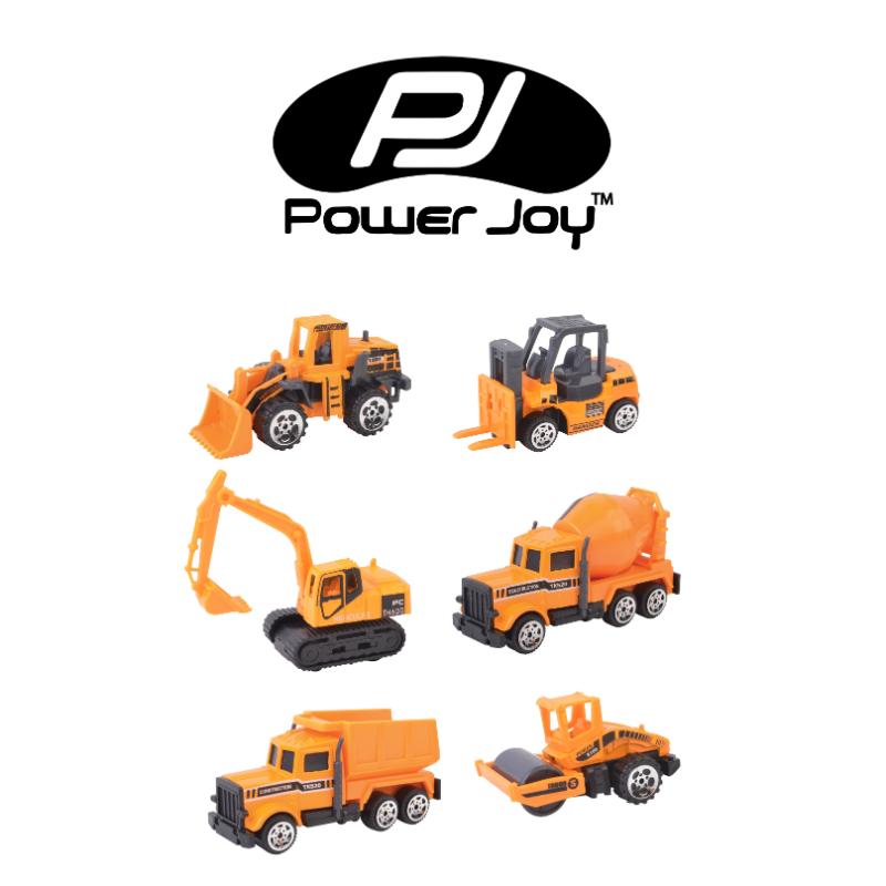 Power Joy Vroom Vroom Premium Construction 6-in-1 Die-Cast Set Toy Vehicles