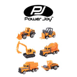 Power Joy Vroom Vroom Premium Construction 6-in-1 Die-Cast Set Toy Vehicles