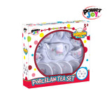 Power Joy YumYum Porcelain Tea Set Floral Pretend Play Tea Party Set for Kids Ages 3+