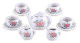 Power Joy YumYum Porcelain Tea Set Floral Pretend Play Tea Party Set for Kids Ages 3+
