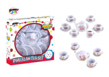 Power Joy YumYum Porcelain Tea Set Floral Pretend Play Tea Party Set for Kids Ages 3+