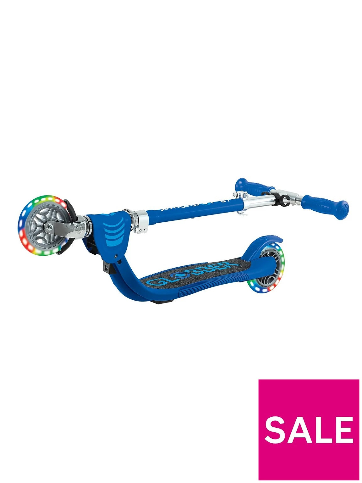 Globber Flow Foldable Junior Lights 2-Wheel Scooter Navy Blue for Kids 3+