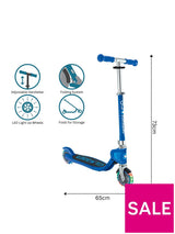 Globber Flow Foldable Junior Lights 2-Wheel Scooter Navy Blue for Kids 3+