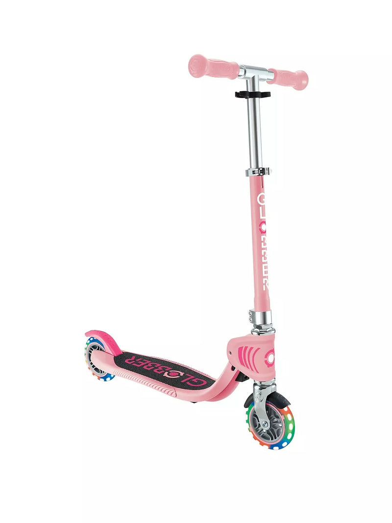 Globber Flow Foldable Junior Lights 2 Wheels Scooter Ride-On Pastel Pink