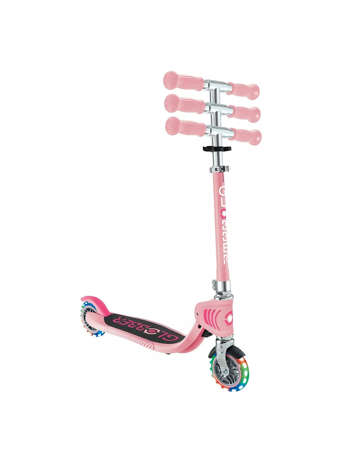 Globber Flow Foldable Junior Lights 2 Wheels Scooter Ride-On Pastel Pink