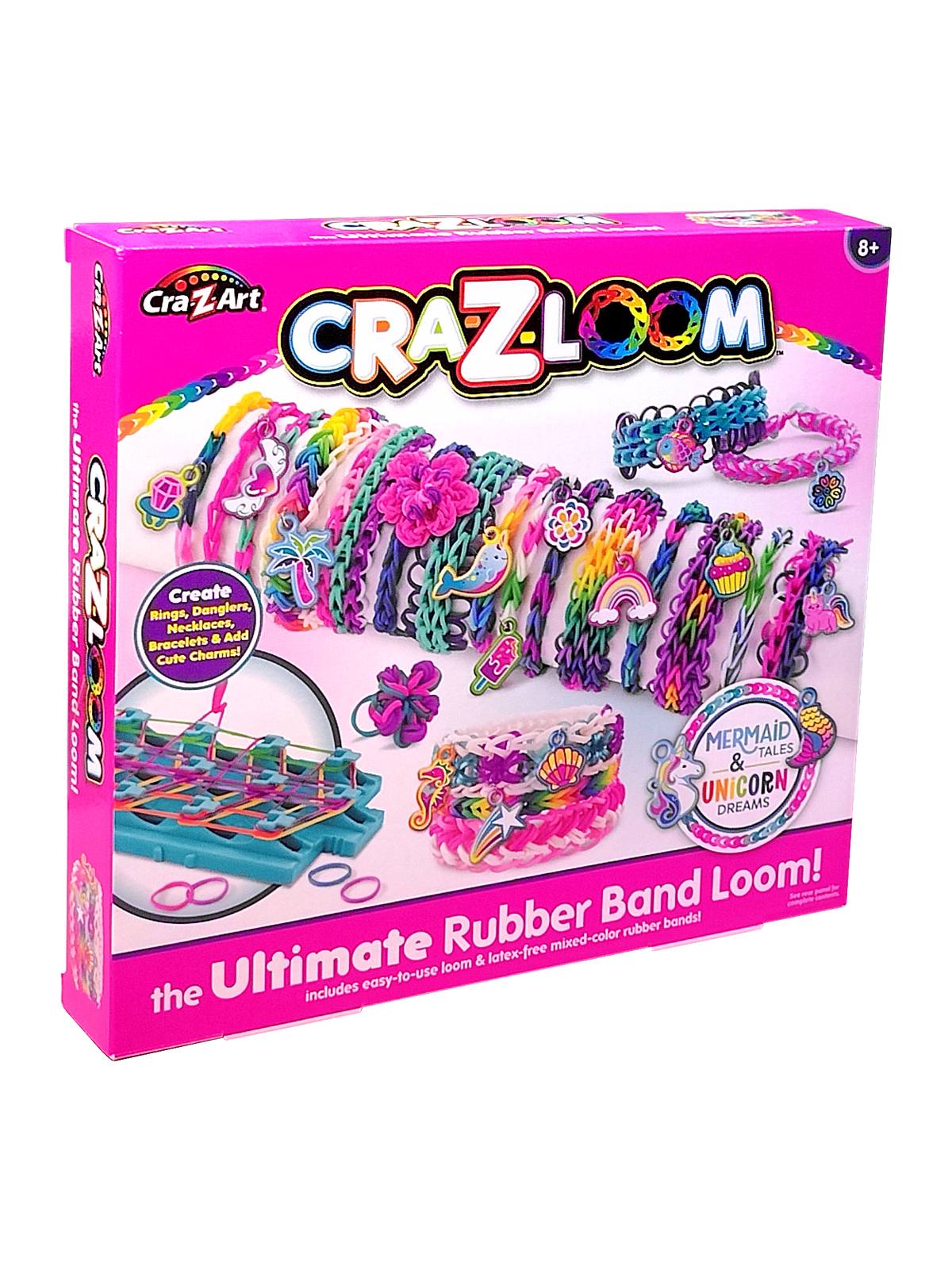 Cra-Z-Loom Ultimate Rubber Band Loom - Mermaid & Unicorn Bracelet Craft Kit for Kids