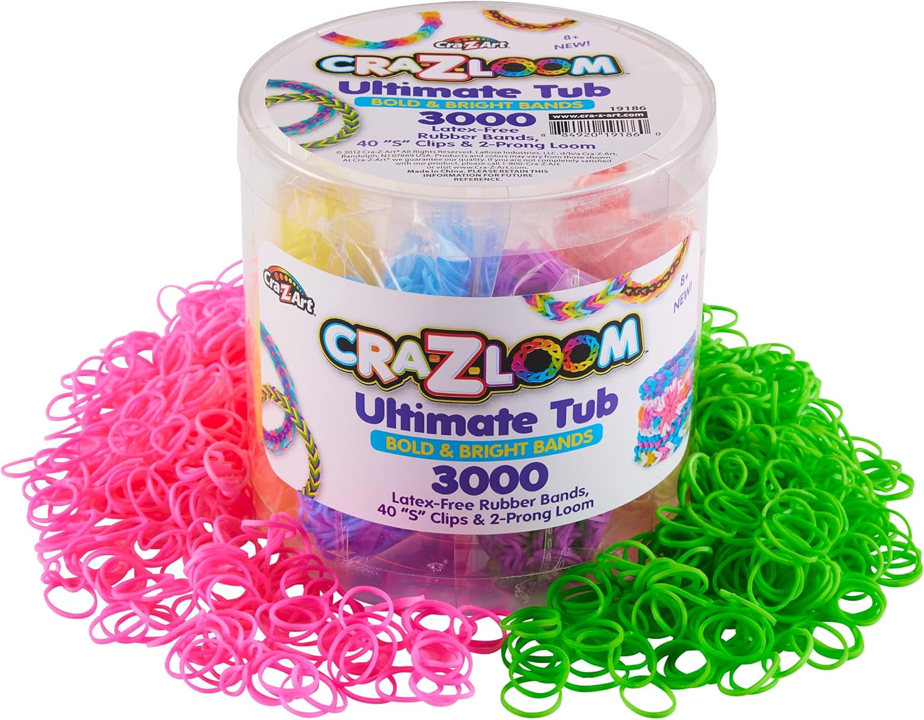 Cra-Z-Loom Ultimate Tub 3000-Piece Rubber Band Bracelet Making Kit for Kids