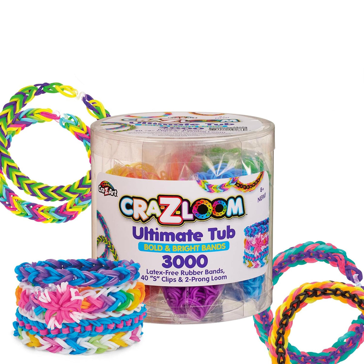 Cra-Z-Loom Ultimate Tub 3000-Piece Rubber Band Bracelet Making Kit for Kids