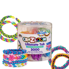 Cra-Z-Loom Ultimate Tub 3000-Piece Rubber Band Bracelet Making Kit for Kids