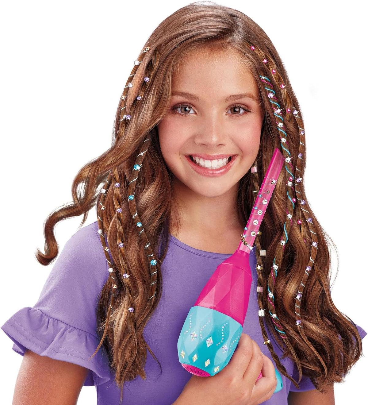Shimmer N Sparkle Gem Air Styler - Hair Styling & Gem Decorating Kit for Kids
