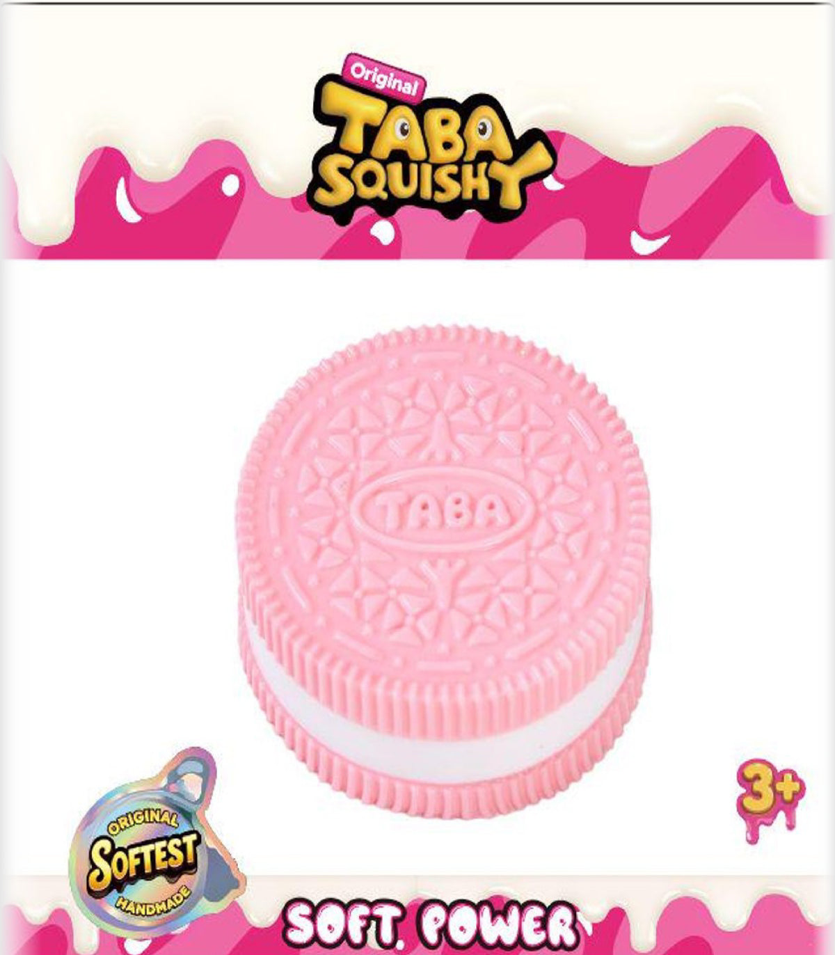 Taba Squishy Pink & White Oreo - Soft Sensory Fidget Toy for Kids