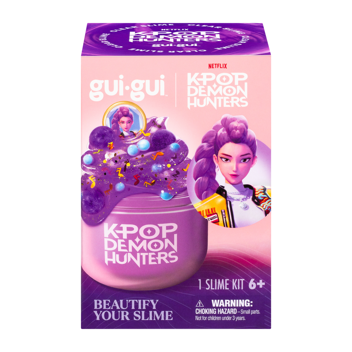 Gui Gui K-Pop Demon Hunters Slime Collectible Single Pack for Kids, Assorted Colours