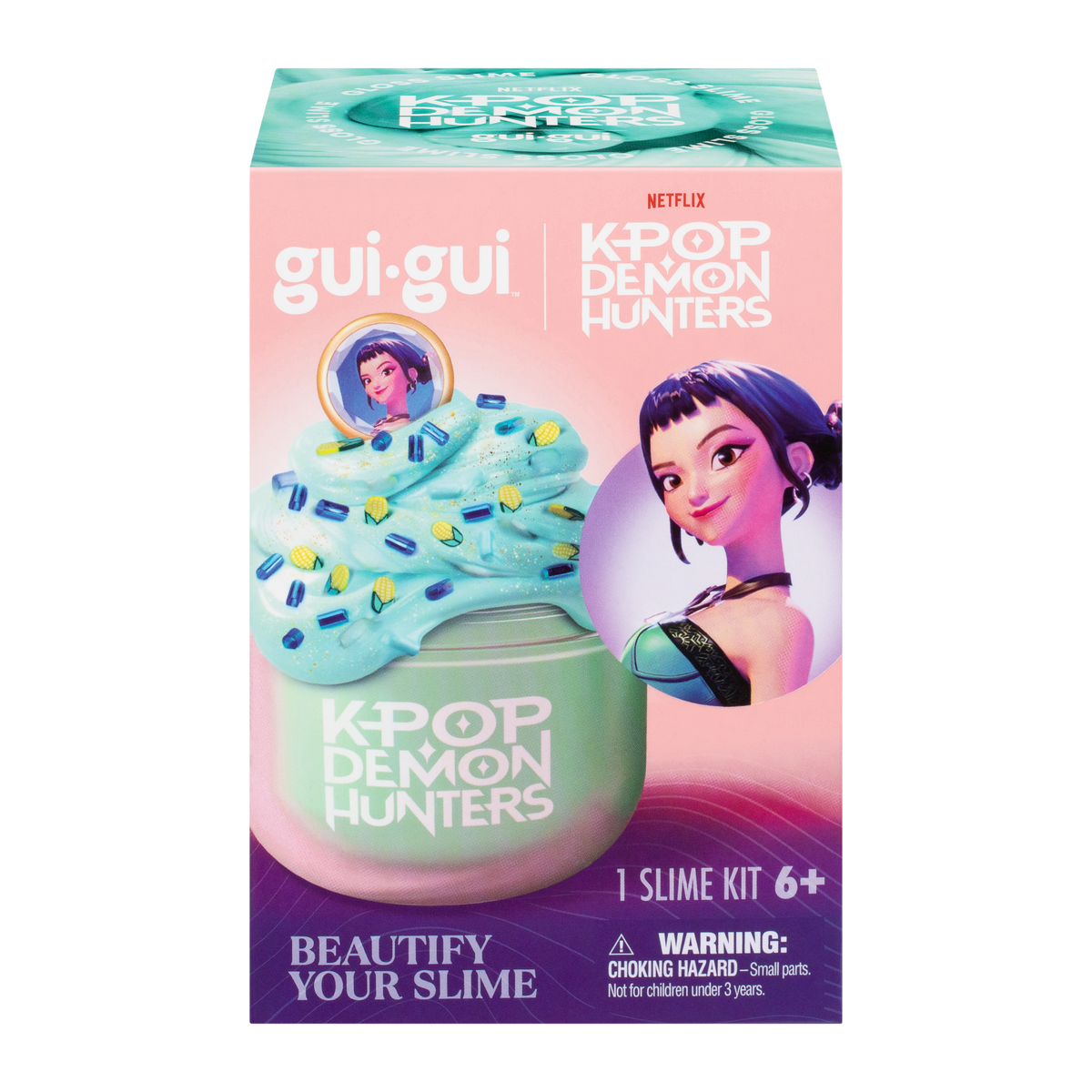 Gui Gui K-Pop Demon Hunters Slime Collectible Single Pack for Kids, Assorted Colours