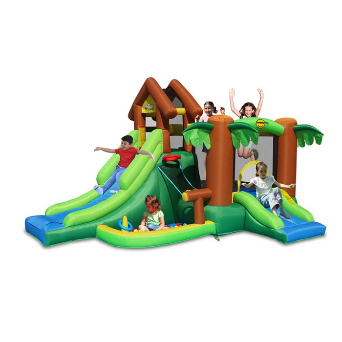 Happy Hop Forest Bounce House with 2 Slides & Ball Pit 400 x 285 x 230 cm