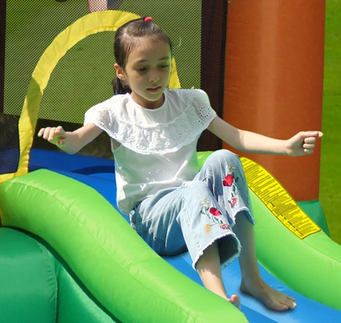 Happy Hop Forest Bounce House with 2 Slides & Ball Pit 400 x 285 x 230 cm