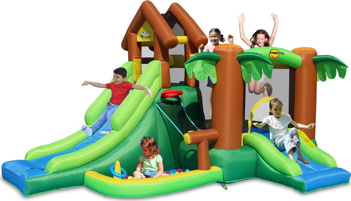 Happy Hop Forest Bounce House with 2 Slides & Ball Pit 400 x 285 x 230 cm
