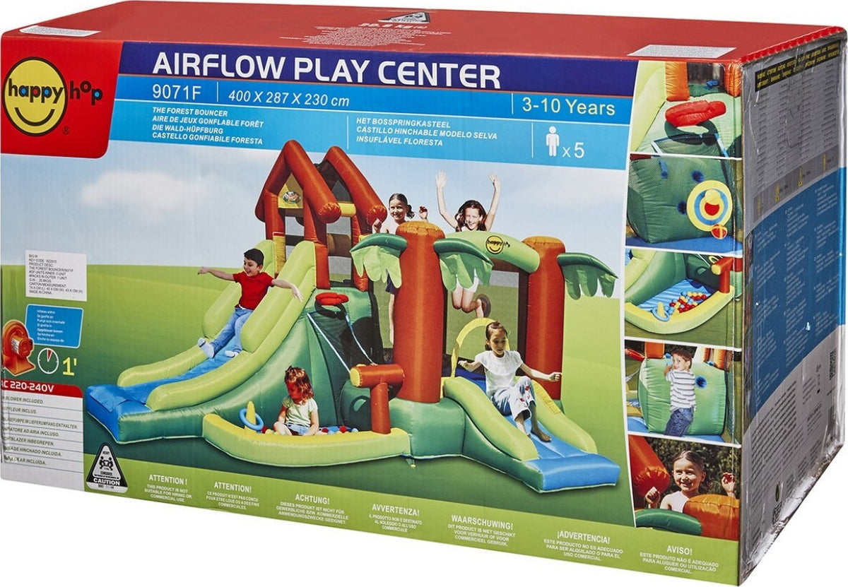 Happy Hop Forest Bounce House with 2 Slides & Ball Pit 400 x 285 x 230 cm