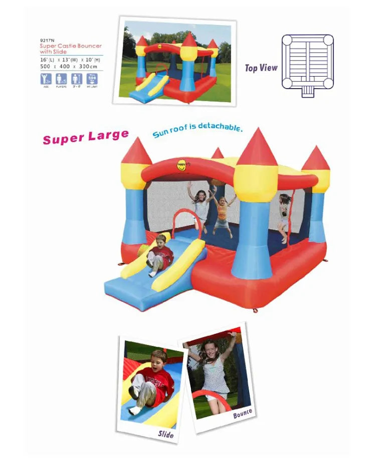 Happy Hop Super Large Castle Bounce House with Slide 500 x 400 x 300 cm